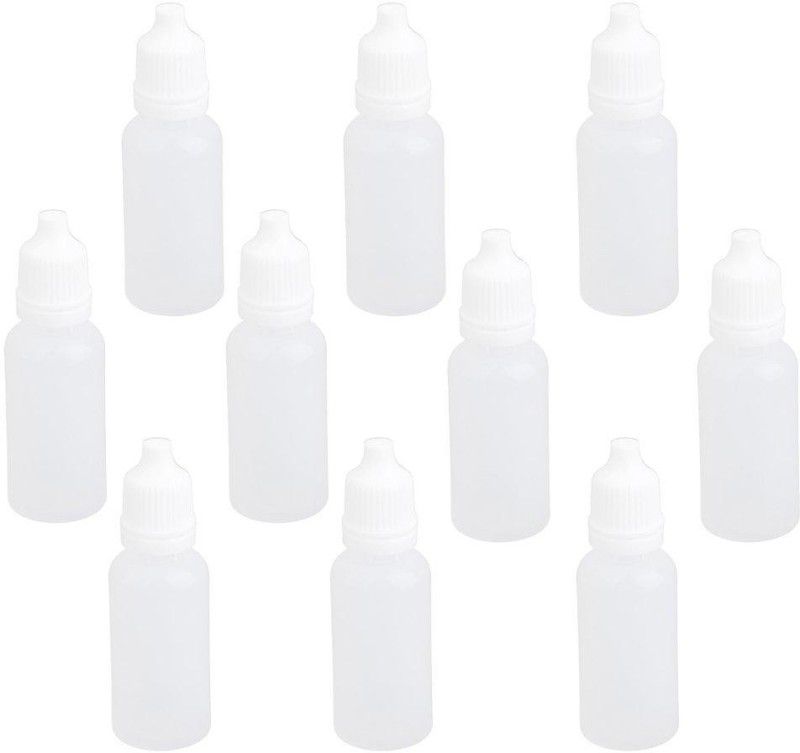 BOLT 10Pcs 15ml Empty Plastic Squeezable Dropper Bottles For Eye Drops Lab Liquid 15 ml Bottle  (Pack of 10, White, Plastic)
