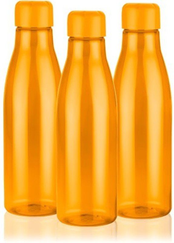 Floraware Reusable, Leak Proof Fridge Water Bottle, 1000 ml Flask  (Pack of 3, Orange, Plastic)