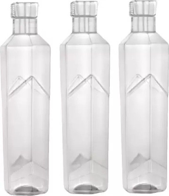 SIDDHESHWAR TRADING Premium Glacier Fridge Water Bottles Set Of 3 For Gym, Office, Home ( 3 PCS ) 1000 ml Bottle  (Pack of 3, White, PET)