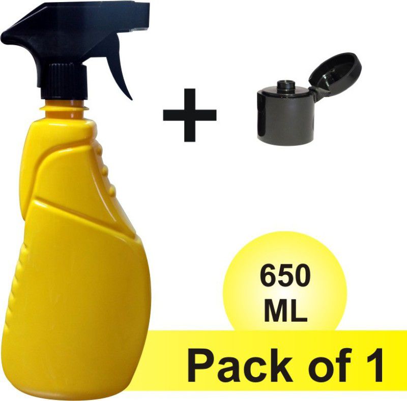 CITRUS POWER Trigger/FlipTop Cap Spray Yellow Plastic Spray Bottle (Set of 1) 650 ml Spray Bottle  (Pack of 1, Yellow, Black, Plastic)
