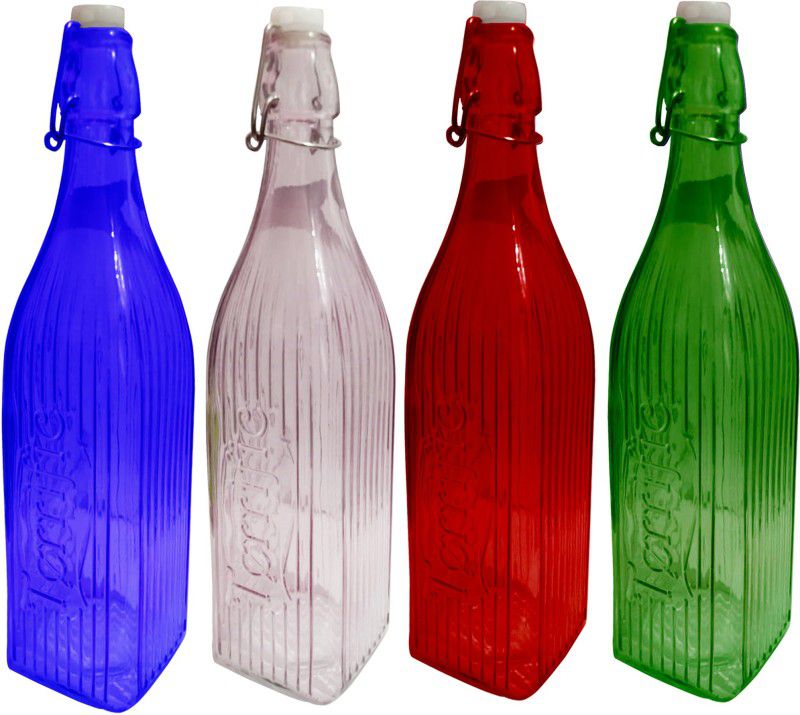 Rsraghav HDLG7 1000 ml Bottle  (Pack of 4, Multicolor, Glass)