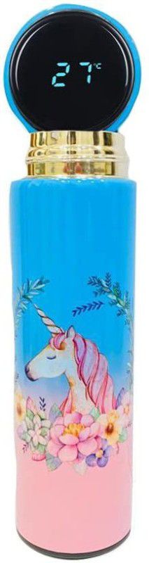 TRENDS ALERT Stainless Steel Unicorn with Smart Temperature Display (Pack of 1)blue & pink 500 ml Bottle  (Pack of 1, Blue, Pink, Steel)