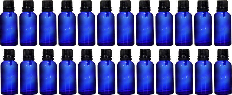 nsb herbals Blue Glass Bottle + Euro Dropper for Essential Oil, DIY Perfume, Multipurpose Use 30 ml Bottle  (Pack of 24, Blue, Glass)