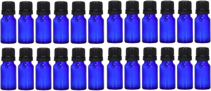 nsb herbals Blue Glass Bottle + Euro Dropper for Essential Oil, DIY Perfume, Multipurpose Use 15 ml Bottle  (Pack of 24, Blue, Glass)