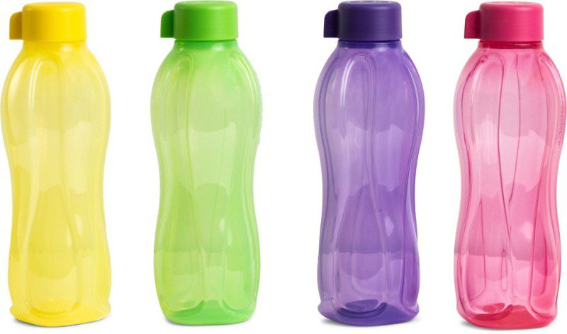 TUPPERWARE 1 Ltr Aquafresh 1000 ml Bottle 1000 ml Bottle  (Pack of 4, Multicolor, Plastic)