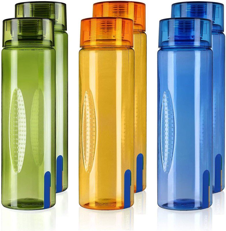 Randal Vibe Premium Plastic PET Fridge Bottle Set ( 6 Pcs Set ) 1000 ml Bottle  (Pack of 6, Multicolor, PET)