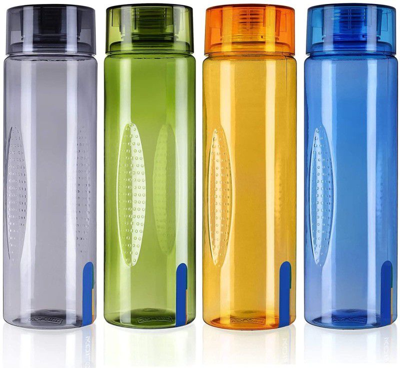 Randal Vibe Premium Plastic PET Fridge Bottle Set ( 4 Pcs Set ) 1000 ml Bottle  (Pack of 4, Multicolor, PET)