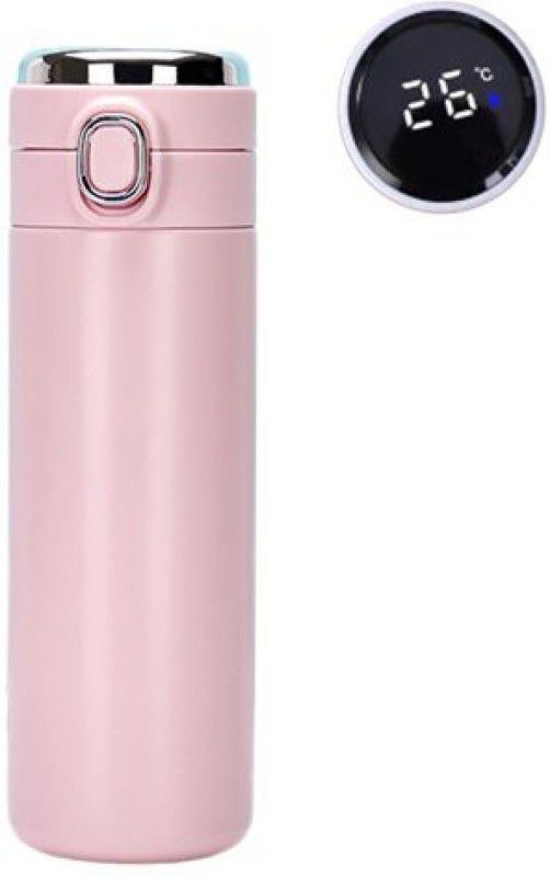 Pink Tokri Insulated Temperature Display LED Touch Screen Stainless Steel Travel Bottle 420 ml Flask  (Pack of 1, Pink, Aluminium, Steel)
