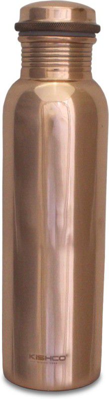 Kishco Copper Water Bottle - Basic Plain 1000 ml Bottle  (Pack of 1, Copper, Copper)