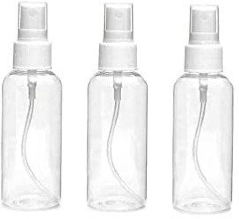 Amy & Ely Clear Plastic Spray Bottle 100ml(PACK OF-3) 50 ml Spray Bottle  (Pack of 3, Clear, Plastic)
