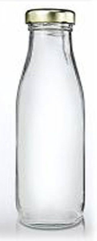 RKFancyLight clear hygiene glass water milk juice multipurpose bottle with golden lid 1(500ml) 500 ml Bottle  (Pack of 1, Clear, Glass)