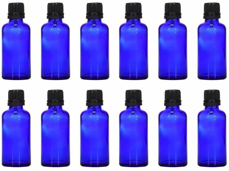 JARBAZAAR Empty Glass Bottle Cobalt Blue Color For Essential Oils And Face Serums 12 Pcs 30 ml Spray Bottle  (Pack of 12, Blue, Glass)