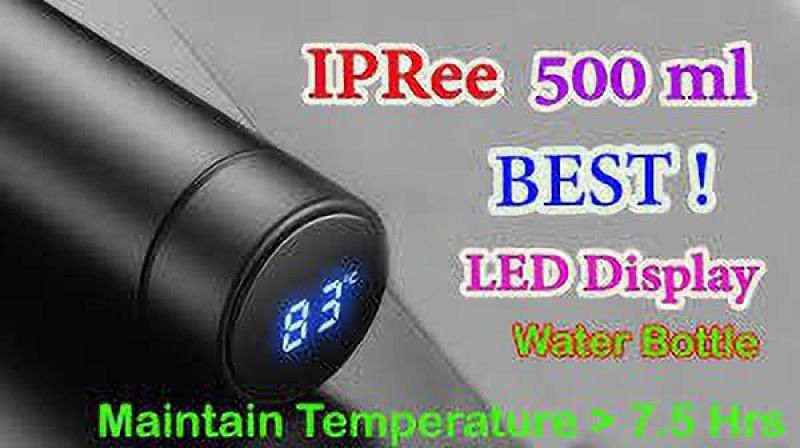 Pink Tokri Hot & Cool Double Wall LED Indicator Display Temperature Water Bottle TB787 500 ml Bottle  (Pack of 1, Multicolor, Steel)