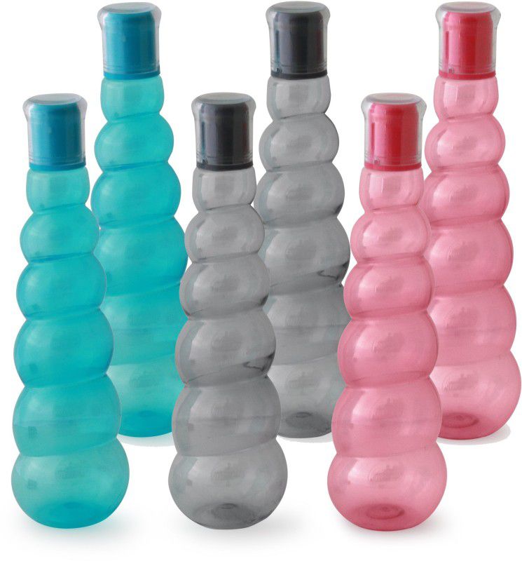 Shank Pack of 6 1000 ml Bottle  (Pack of 6, Blue, Pink, Black, Plastic)