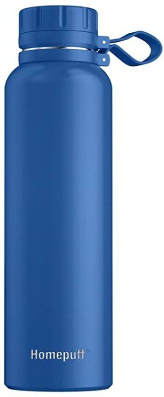 Home Puff Thermo Stainless Steel Insulated Water Bottle, Leak Proof, 8+hrs Hot/20+hrs Cold 850 ml Bottle  (Pack of 1, Blue, Steel)
