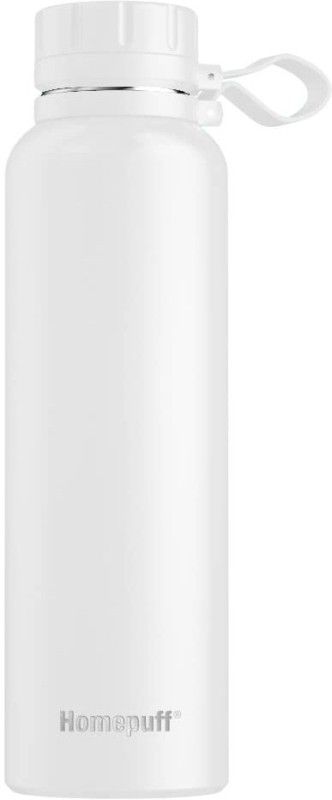 Home Puff Thermo Stainless Steel Insulated Water Bottle, Leak Proof, 8+hrs Hot/20+hrs Cold 850 ml Bottle  (Pack of 1, White, Steel)