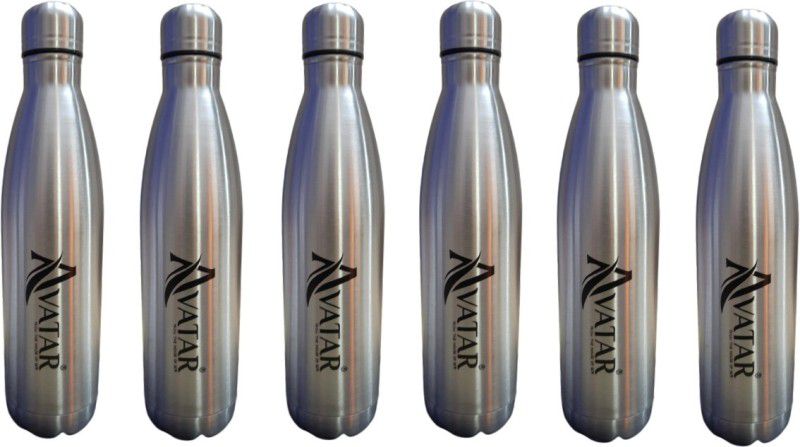 AVATAR 152 1000 ML COLA STEEL WATER BOTTLE PACK OF 6 1000 ml Bottle  (Pack of 6, Silver, Steel)