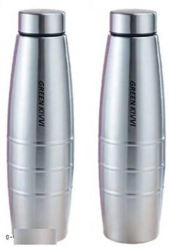 NETRIDER TECHNOLOGIES 2 Pcs kivvi steel 1000 ml Bottle  (Pack of 2, Silver, Steel)