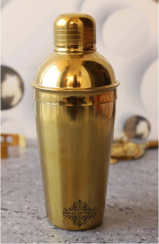 IndianArtVilla 500 ml Steel Cocktail Shaker  (Gold)