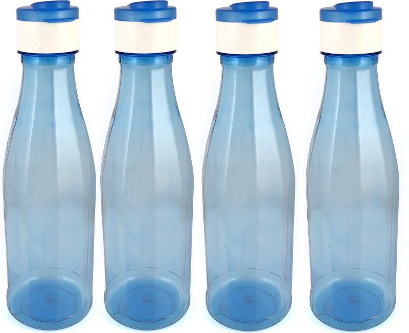NAMANSHU TEX Plastic Fridge Bottles 1 Litre (BLUE) Set of 4 1000 ml Bottle  (Pack of 4, Blue, Plastic)