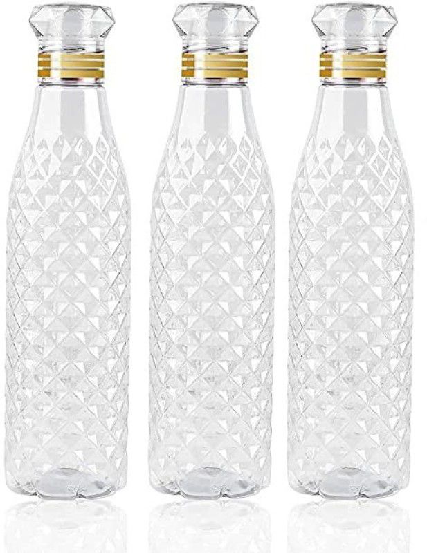 MAHADEV ENTERPRISE DIAMOND WATER BOTTLE PACK OF 3 1000 ml Bottle  (Pack of 3, Clear, Plastic)