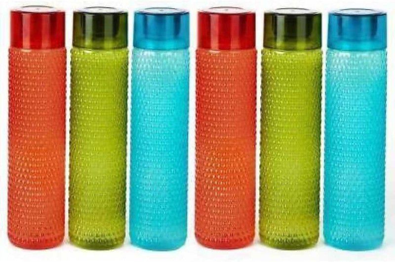 bubble Water Fridge Sports Bottle For College School Office Set Of 1 1000 ml Bottle  (Pack of 6, Multicolor, Plastic)