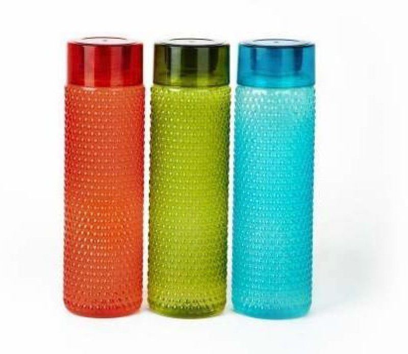 SHOP N BUY Superior Quality Water Fridge Sports Bottle For College School Office 1000 ml Bottle  (Pack of 3, Multicolor, Plastic)