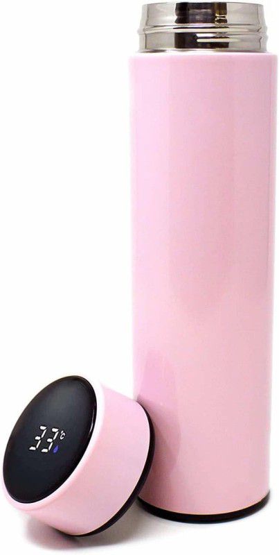 KolorFish Smart Vacuum Flasks Bottle with LED Temperature Display 500 ml Bottle  (Pack of 1, Pink, Steel)