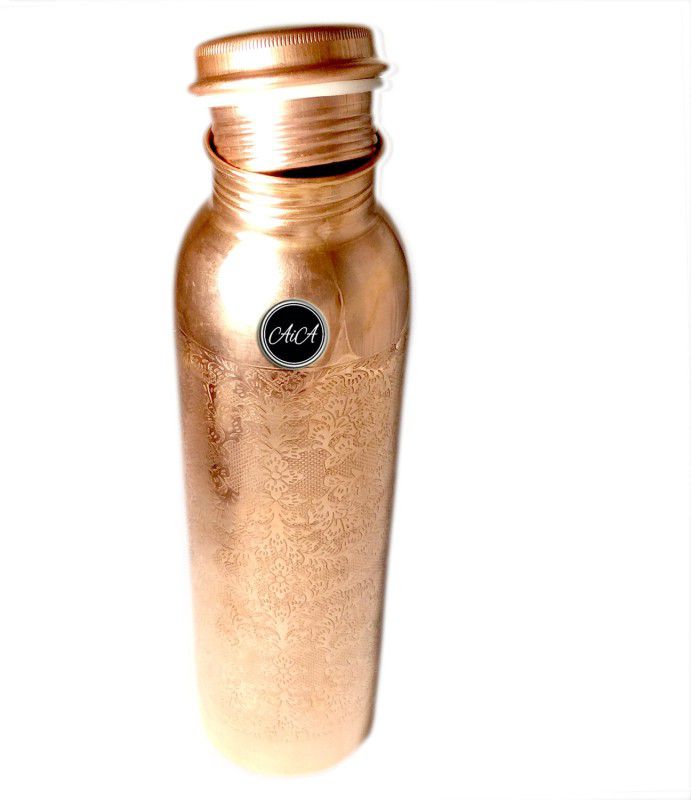 AIA Pure Copper Water Bottle Handmade New Designed Copper Bottle 900 ml Bottle  (Pack of 1, Brown, Copper)