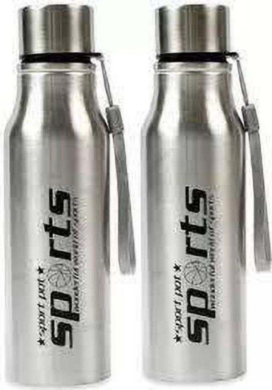 Luxuria 750ml pack of 2 sports 750 ml Bottle  (Pack of 2, Silver, Steel)