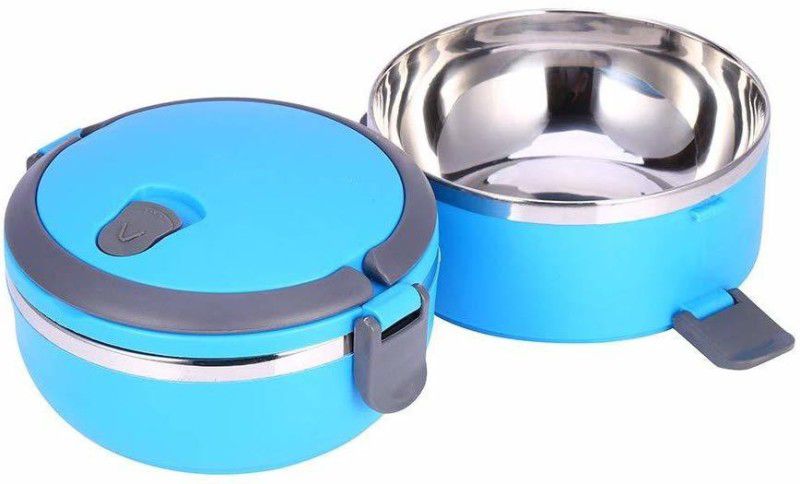 Femora High Steel Stackable Leakproof Insulated Double Layer Blue Storage Lunch 2 Containers Lunch Box  (400 ml)