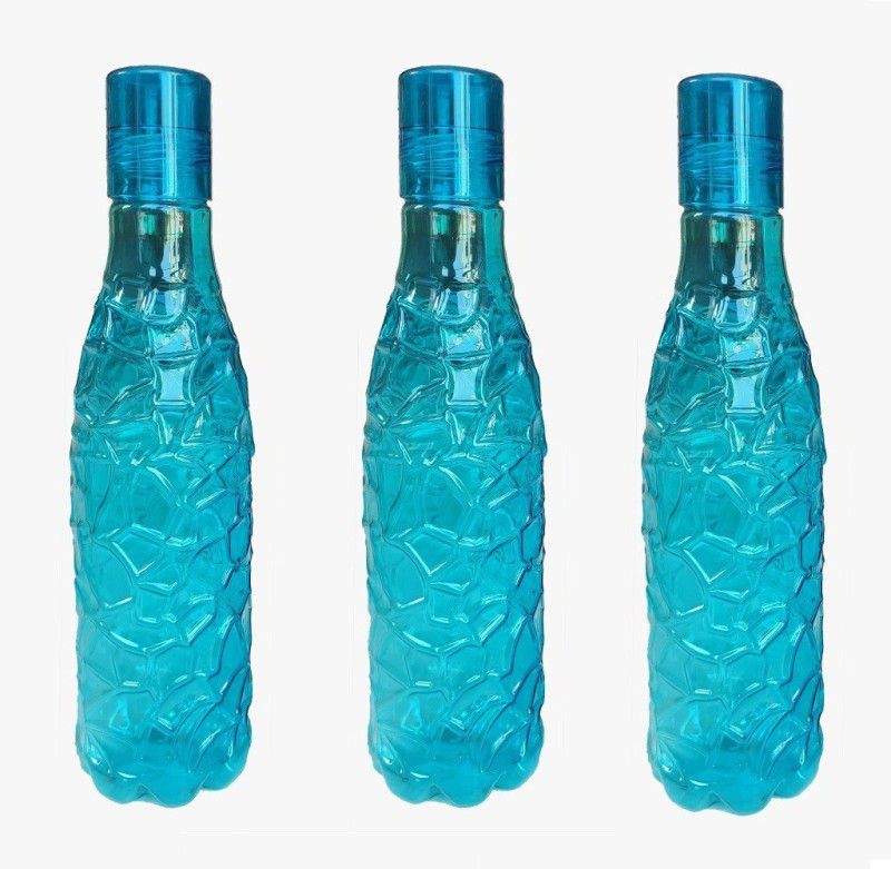 Randal Premium Quality Crystal Fridge Water Bottle Set ( 3 Blue ) 4000 ml Bottle  (Pack of 3, Blue, PET)