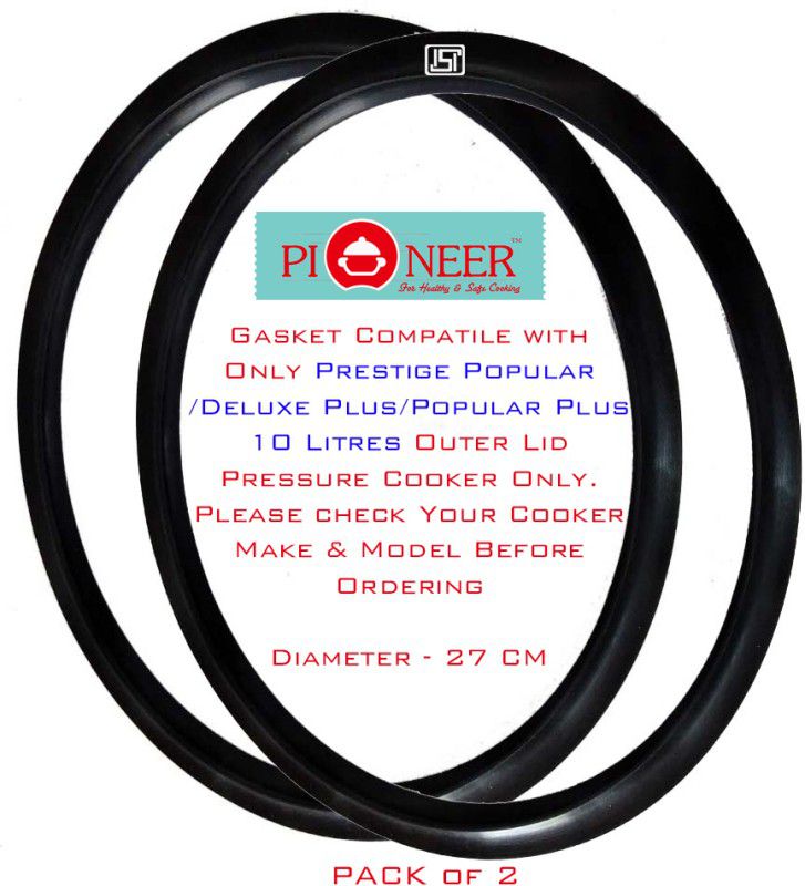 Pioneer Prestige Deluxe| Popular | Popular Plus 10 Litres Outer Lid (Pack of 2) 245 mm Pressure Cooker Gasket