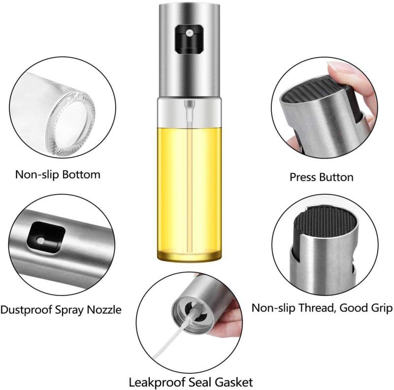 SHREETA ottle Pump Glass Oil Sprayer | Oil Spray Bottle for Cooking 100 ml Spray Bottle  (Pack of 1, Clear, Plastic)