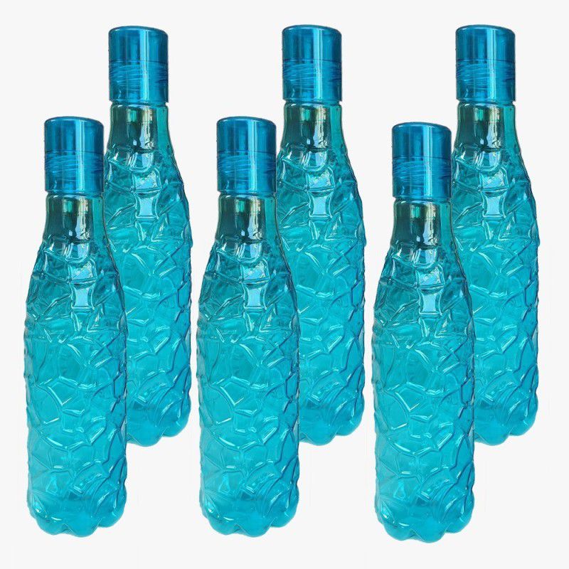 Randal Premium Quality Crystal Fridge Water Bottle Set ( 6 Blue ) 6000 ml Bottle  (Pack of 6, Blue, PET)