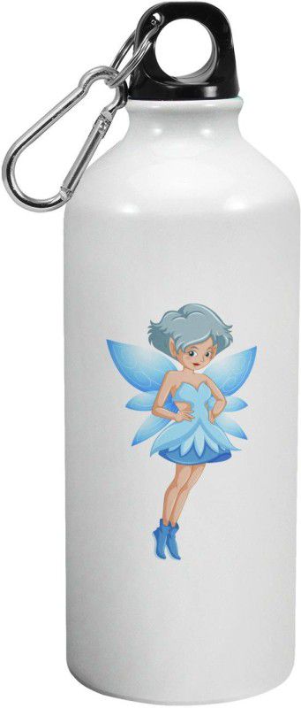 iKraft Blue Princess water Bottle 600ml -Gift Idea for Children 600 ml Bottle  (Pack of 1, White, Steel)
