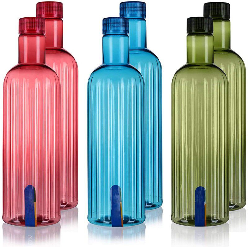 Randal Zeal Premium Quality Fridge Bottle Set (2 Red / 2 Green / 2 Blue) (6 Pcs Set) 1000 ml Bottle  (Pack of 6, Multicolor, Plastic)