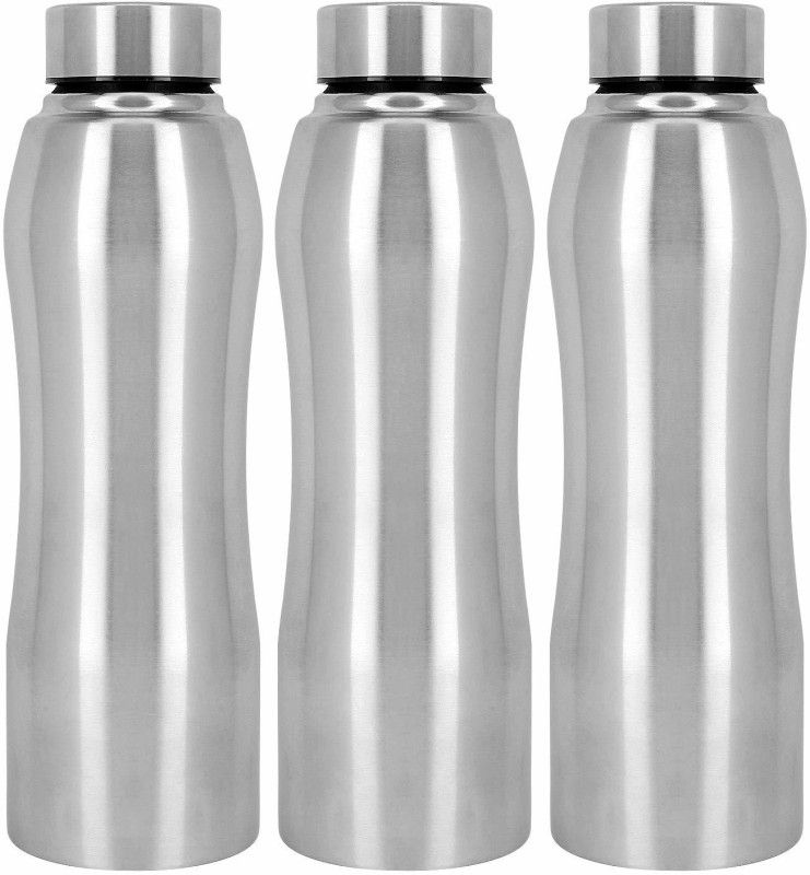 Unicus Fridge/Refrigerator Steel Water Bottle Combo Pack of 3 1000 ml Bottle  (Pack of 3, Silver, Steel)