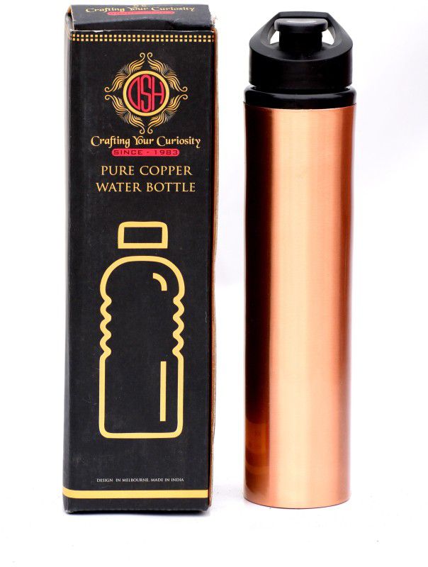 Dsh Copper Bottles Sipper for 1 Liter Water With Health Benefit Pure Copper Bottles 1000 ml Bottle  (Pack of 1, Brown, Copper)