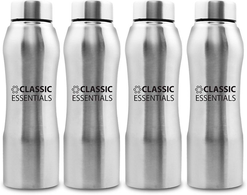 Classic Essentials Mc Kinley 750 ml Bottle  (Pack of 4, Silver, Steel)