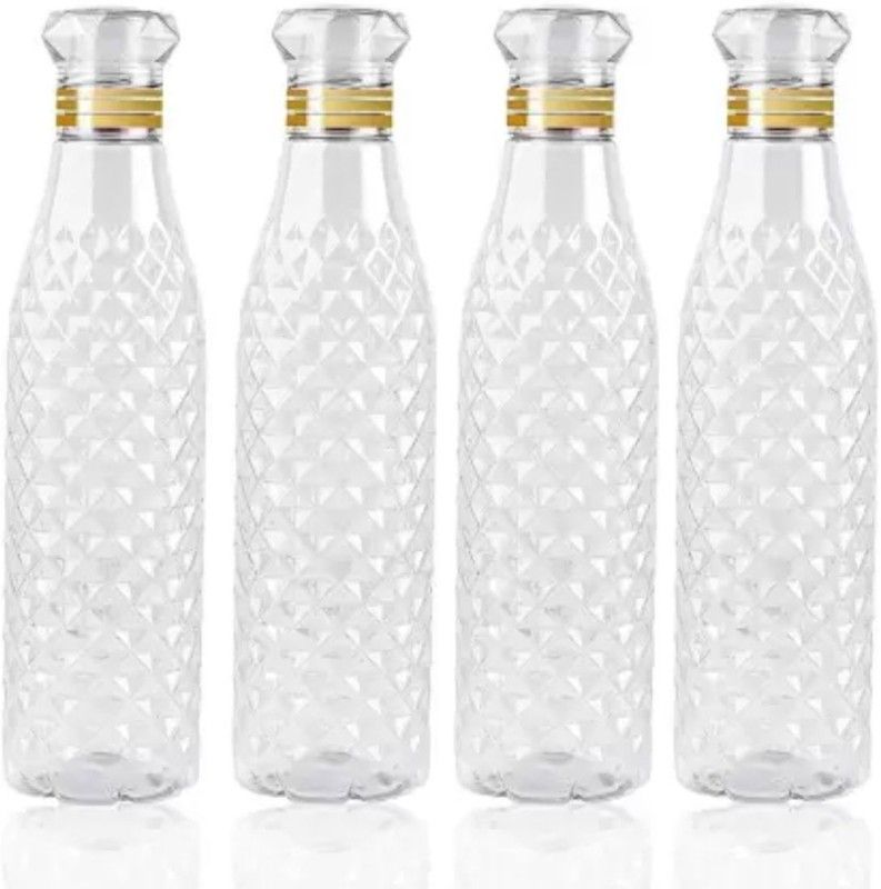 Trendy stylo Diamond Crystal Clear water Bottles (Pack of 4) For Drinking 1000 ml Bottle  (Pack of 4, Clear, Plastic)