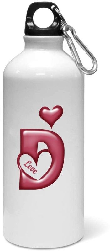 Danish Nupur Printed Aluminium Sipper Water Bottle White Color 750 Ml - Love D 750 ml Bottle  (Pack of 1, White, Aluminium)