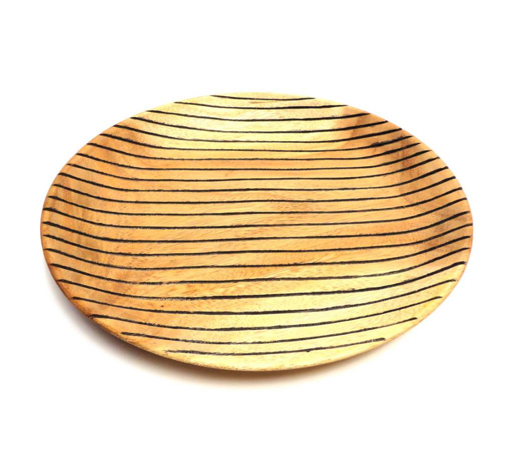 Wooden Black Strips on Round Plate_M