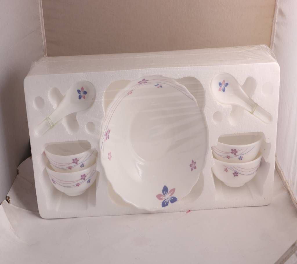 Soup Bowls High Quality White Ceramic Dinnerware 9 pcs Sets