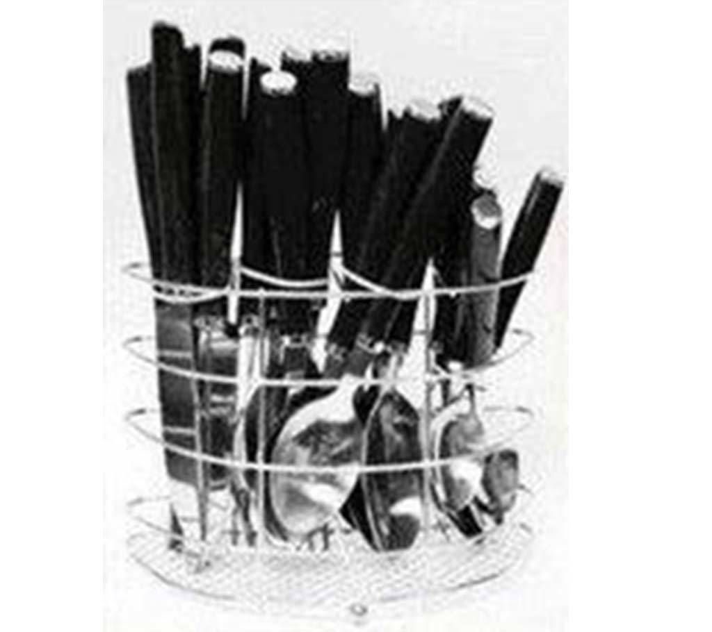  Stainless Steel Cutlery Set 24 Piece - Black 