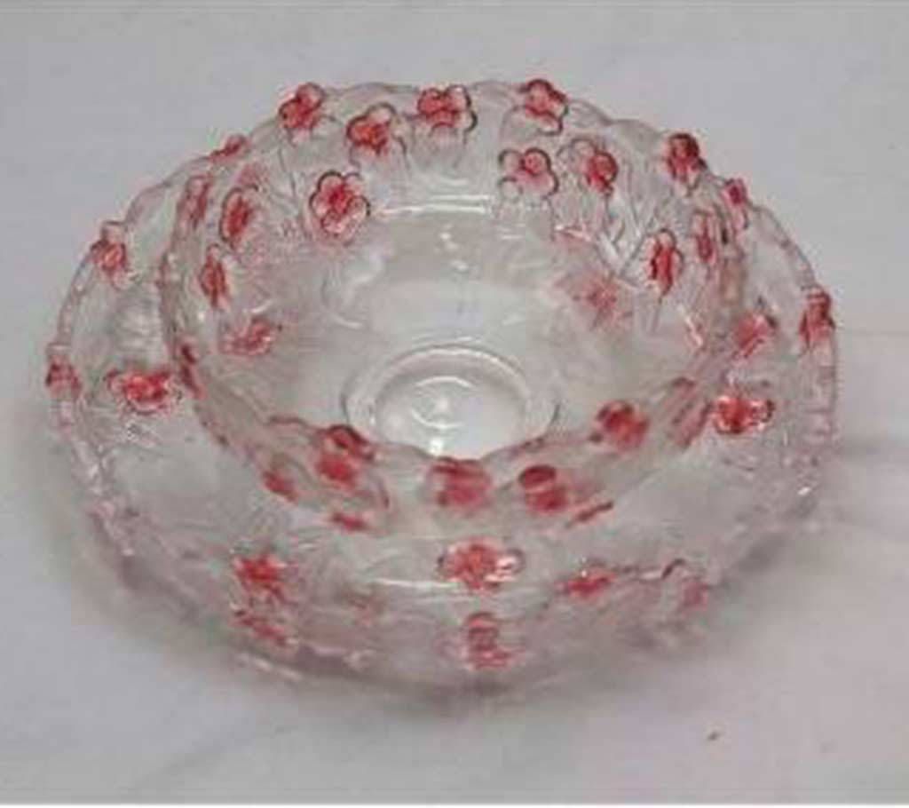 Round crystal dish set-2 pc 