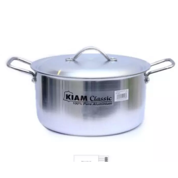 Kiam Premium Luxury Stock Pot 24 Cm Classic Pure Aluminium Cookware With Aluminium Lid
