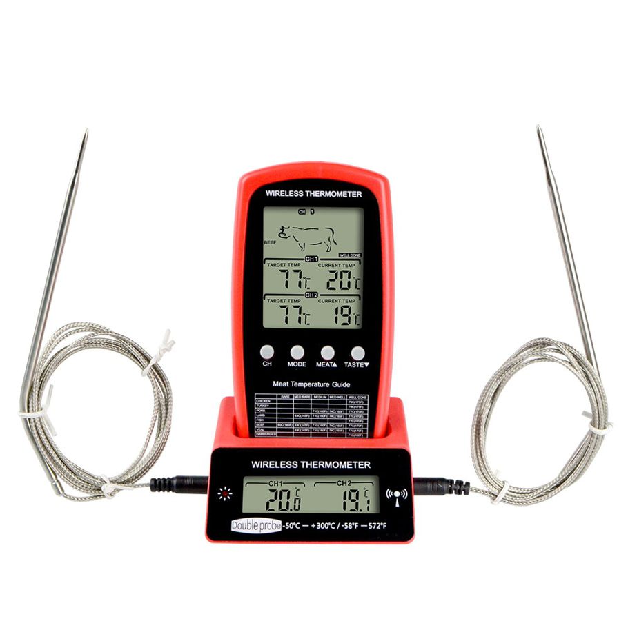 Digital  Remote Meat Thermometer Dual Probe with Backlight Cooking Oven BBQ Kitchen Food Tature Grilling Barbecue