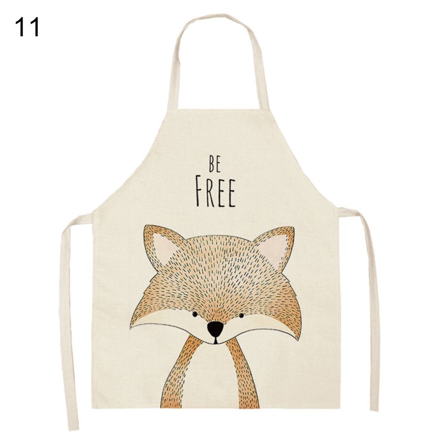 Cooking Bib Extanded Strap Lovely Cartoon Animal Pattern Apron