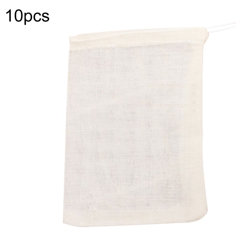 10/50/100Pcs 10x15cm Cotton Empty Teabag Drawstring Pouch Filter Herb Soup Bags